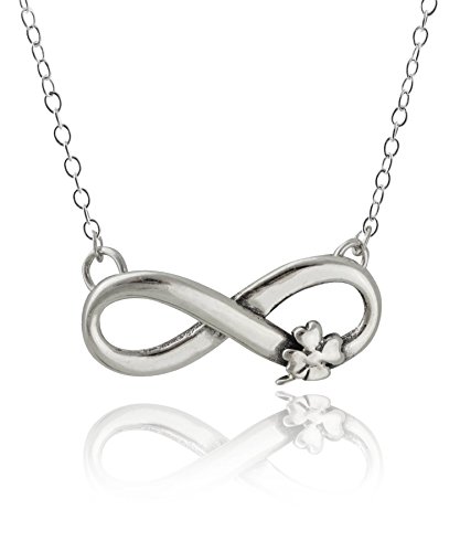 Sterling Silver Infinity Sign with Four Leaf Clover Pendant